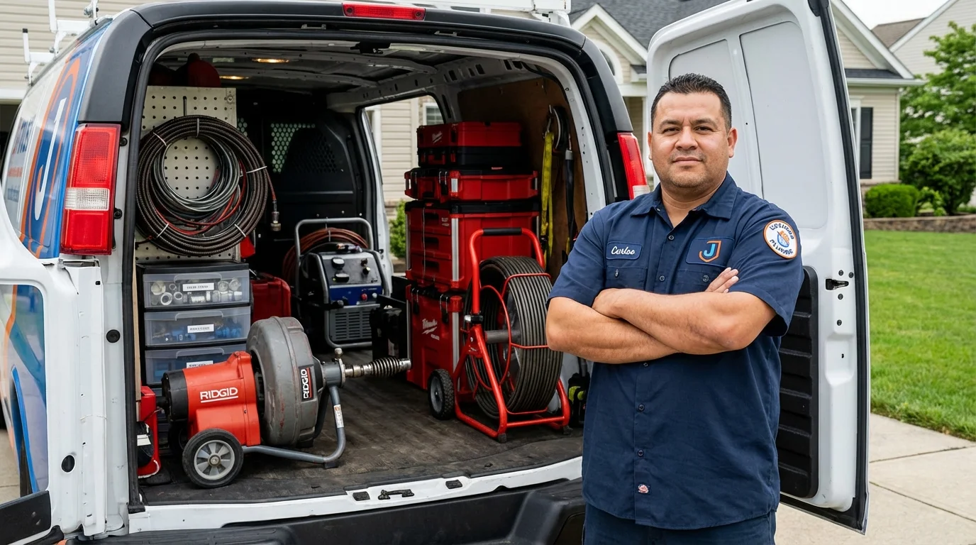 Professional drain cleaning equipment and Johns Plumbing LLC plumber in Wayzata