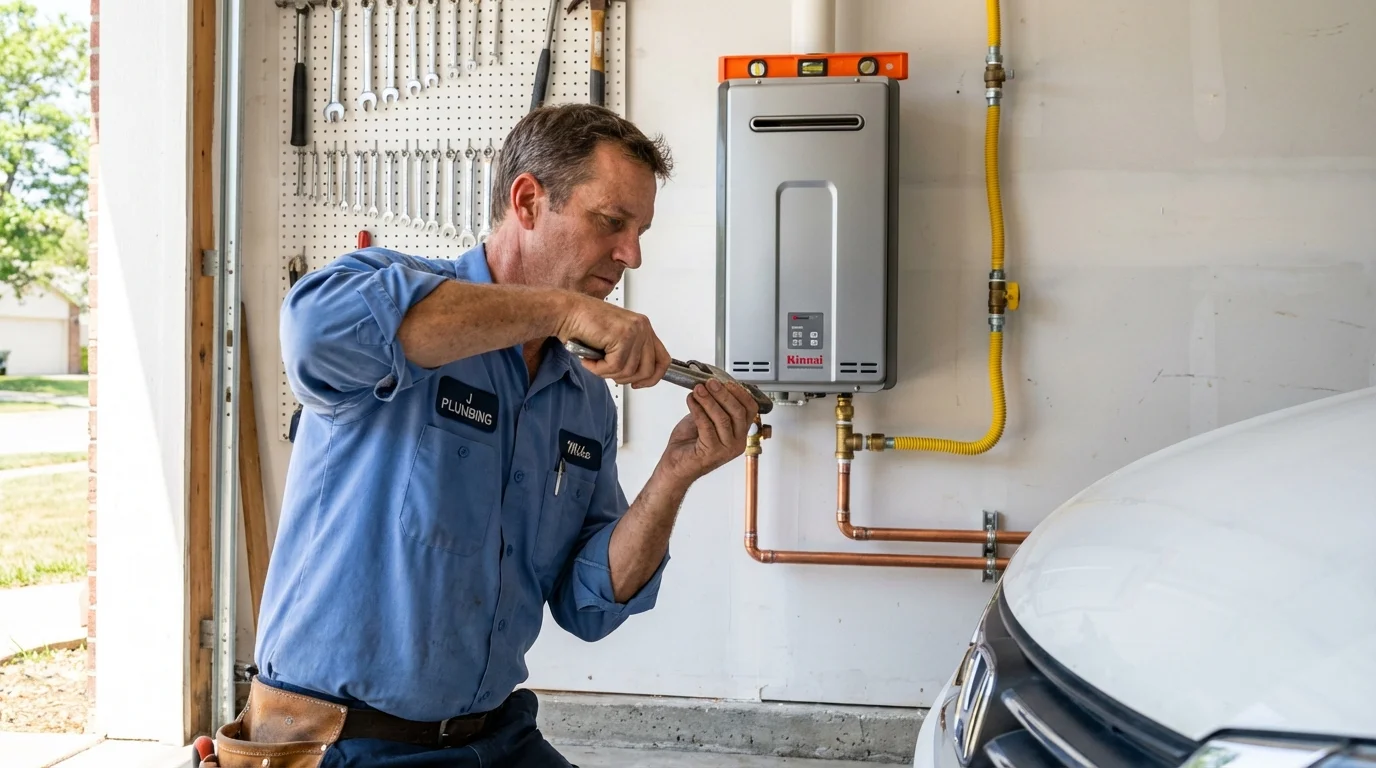 Tankless water heater installation by a Johns Plumbing LLC plumber in Wayzata